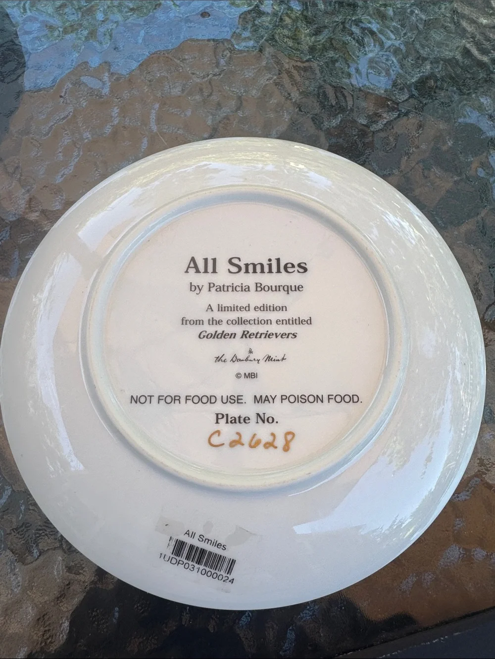 Danbury Mint Golden Retriever Decorative Plate - Orange, Brown